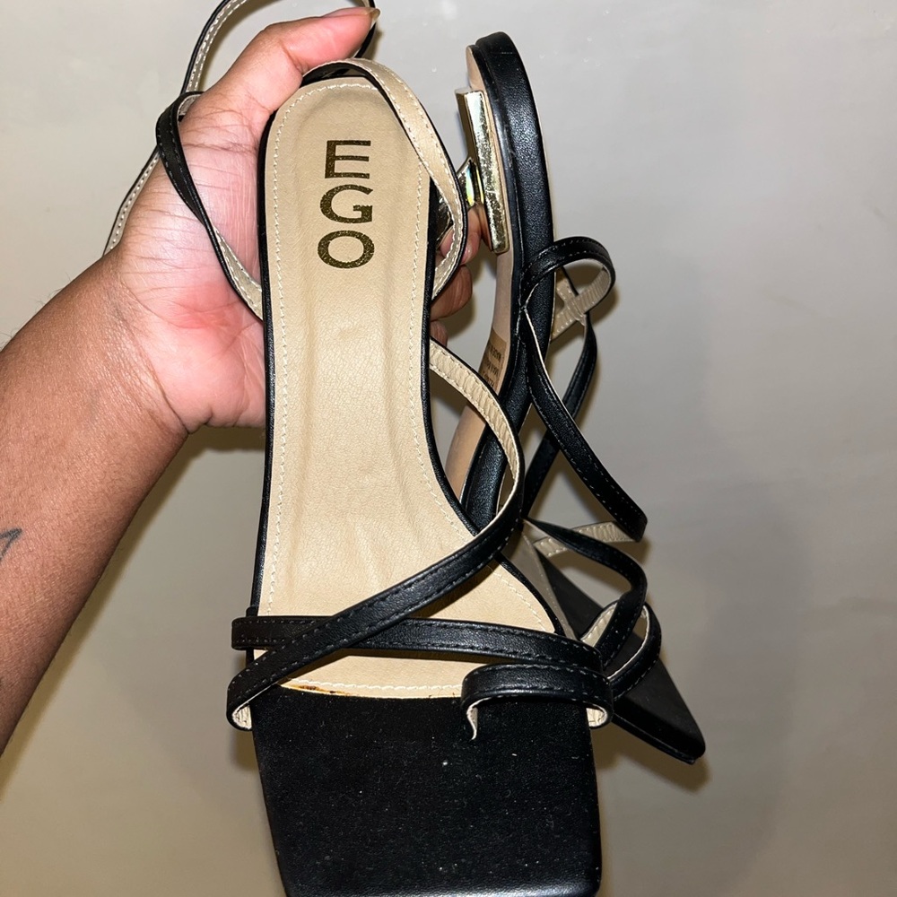 EGO Black Strappy Heels